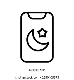 mobile app icon. Line Art Style Design Isolated On White Background