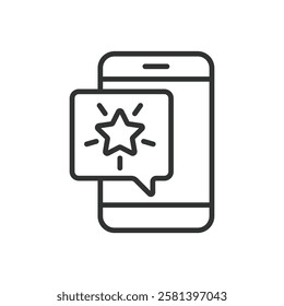 Mobile app icon in line design. Mobile app, smartphone application, mobile software, app development, user interface, UX design on white background vector. Mobile app editable stroke icon