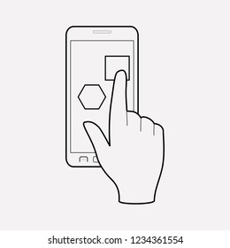 Mobile app icon line element. Vector illustration of mobile app icon line isolated on clean background for your web mobile app logo design.