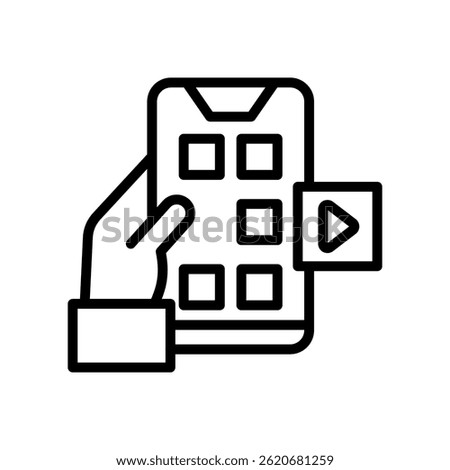 Mobile App Icon Line Vector Illustration