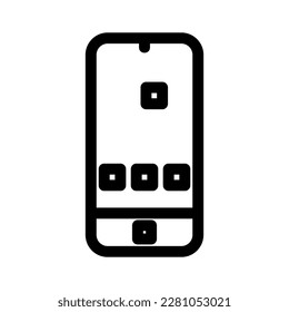 icono de aplicación móvil o logotipo símbolo de signo aislado ilustración vectorial - iconos vectoriales de estilo negro de alta calidad
