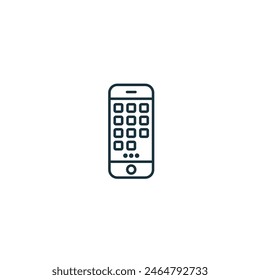 Mobile App icon. Monochrome simple Mobile Marketing And Advertising icon for templates, web design and infographics
