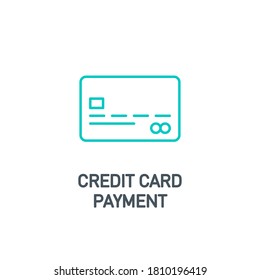 mobile app icon online contactless payment by credit debit card via the bank terminal banner isolated on white. outline payment method symbol. Quality element Acquiring payment with editable Stroke