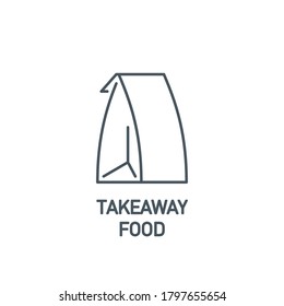 mobile app icon set food in a paper bag and a drink in a cup isolated on white. outline app icon symbol paper bag, cup with coffee, soda or cocktail. fast food Quality element with editable Stroke