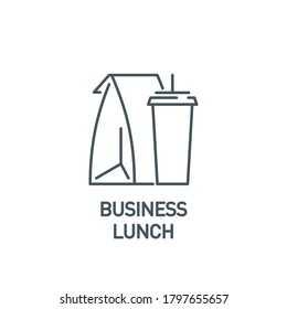 mobile app icon set food in a paper bag and a drink in a cup isolated on white. outline app icon symbol paper bag, cup with coffee, soda or cocktail. fast food Quality element with editable Stroke