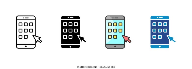Mobile App Icon Set Multiple Style Collection