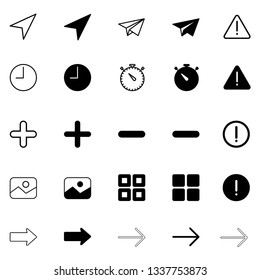 Mobile app icon set send time photo ok