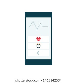 Mobile app icon and sign on your phone or smartphone for a healthy sleep. Isolated vector flat illustration of a mobile application for sleep.