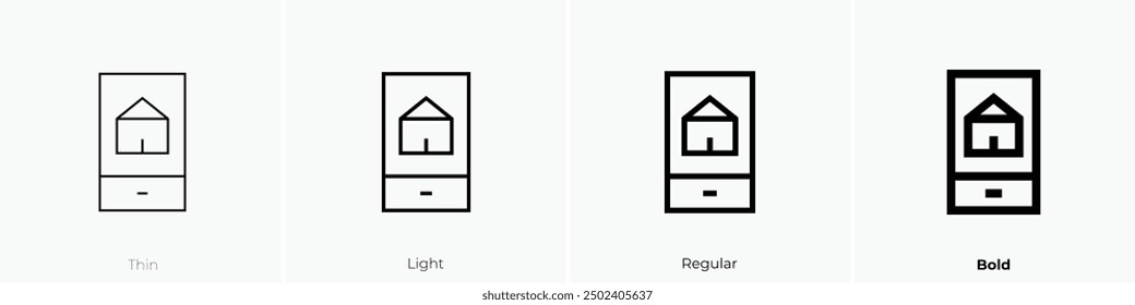 mobile app icon. Thin, Light Regular And Bold style design isolated on white background
