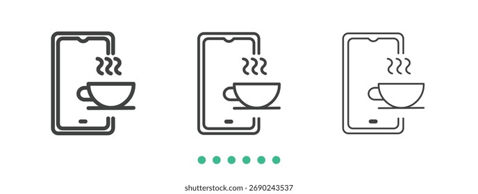 Mobile app icon. Thin line icon vector