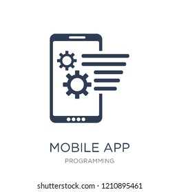 Mobile app icon. Trendy flat vector Mobile app icon on white background from Programming collection, vector illustration can be use for web and mobile, eps10