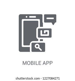 Mobile app icon. Trendy Mobile app logo concept on white background from Programming collection. Suitable for use on web apps, mobile apps and print media.