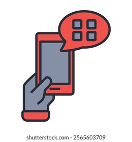 mobile app icon. vector.Editable stroke.linear style sign for use web design,logo.Symbol illustration.