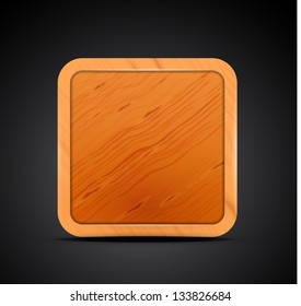 Icono de aplicación móvil - diseño cuadrado de madera