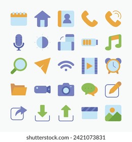 Iconos de aplicación móvil configurados. Interfaz de usuario, aplicación, web, colección de iconos. ilustración vectorial.