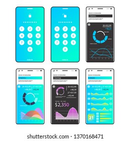 Mobile app infographics application UI UX design elements. Vector illustration