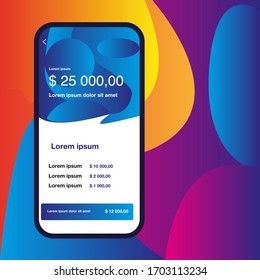 mobile App-Schnittstelle mit schönem, abstraktem Hintergrund