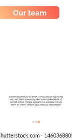 Mobile app interface template with left orange header, sample text. Mobile, screen, webpage. Internet technologies concept. Vector illustration can be used for presentation slide, web design, project