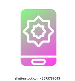 Mobile App with Islamic Star Icon Design