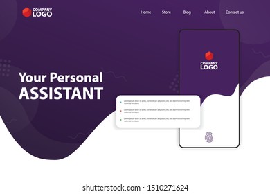 Mobile App Landing Page Vector Template Design