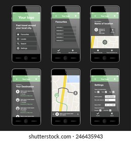 Mobile App Layout Design. Editable EPS Vector.