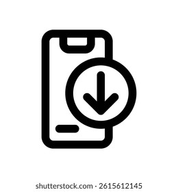 mobile app line icon. Clean and minimalist vector icon for websites, mobile apps, presentations, and logos. Fully scalable and customizable for any project.