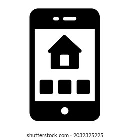 mobile app line icon,  real estate  web and mobile icon