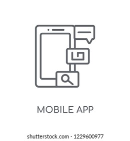 Mobile app linear icon. Modern outline Mobile app logo concept on white background from Programming collection. Suitable for use on web apps, mobile apps and print media.