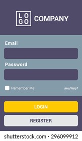  Mobile APP login screen, modern and clean design in vector.