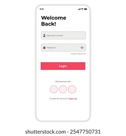 Mobile App Login Screen UI Design