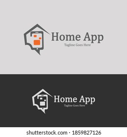 Plantilla de diseño del logotipo de la aplicación móvil. Logo de la aplicación residencial. Ilustración del vector
