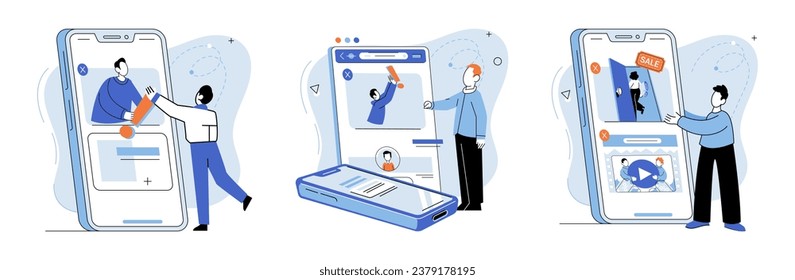 Mobile app marketing vector illustration. Developing comprehensive marketing plan is crucial for targeting specific app user segments Capitalization strategies are essential for maximizing returns