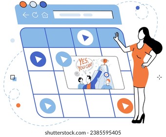 Mobile app marketing vector illustration. The internet and social media platforms are powerful channels for mobile app marketing Online marketing plays pivotal role in driving app downloads and user