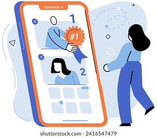 Mobile app marketing vector illustration. Financial considerations play significant role in mobile app capitalization and monetization Capital investments are essential for fueling growth mobile app