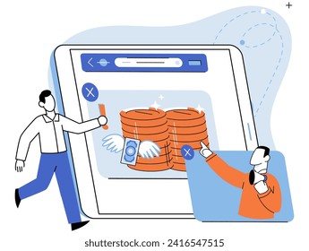 Mobile app marketing vector illustration. Effective advertisement placement is crucial for capturing attention potential app users Advertising plays vital role in promoting apps and driving user