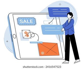 Mobile app marketing vector illustration. Technology advancements have opened new opportunities for app marketing Effective advertisement placement is crucial for capturing attention potential app