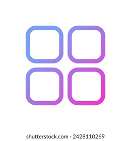 Mobile app menu pixel perfect gradient linear ui icon. Interactive element of phone screen. Line color user interface symbol. Modern style pictogram. Vector isolated outline illustration