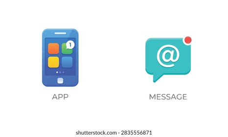 Mobile App Message Notification Icon