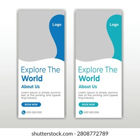 Mobile app mockup explore world travel design