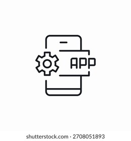 Vector de signo de icono de modificación de App móvil