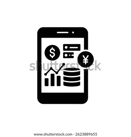 Mobile App Money Tracking Digital Icon