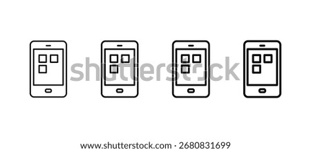 Mobile App Multiple Line Icon Element