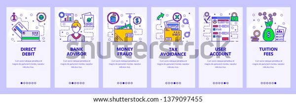 Mobile App Onboarding Screens Banking Money Stock Vector Royalty
