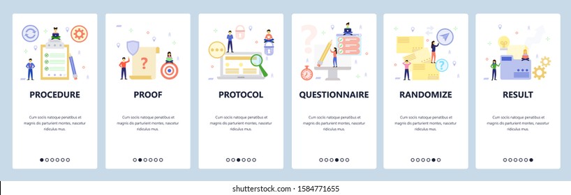 Mobile app onboarding screens. Computer folder, mail envelopes, sign contract. Menu vector banner template for website and mobile development. Web site design flat illustration.