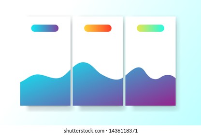 Mobile app onboarding screens. gradient in a wave form. Menu vector banner template for website and mobile development. Web site design flat illustration.