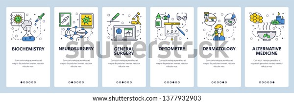 Mobile App Onboarding Screens Medicine Hospital Royalty Free
