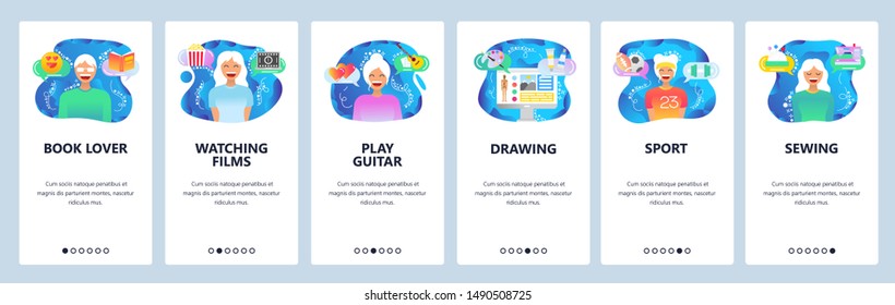 Mobile app onboarding screens. Plan vacation, tropical beach holiday, paradise island. Menu vector banner template for website and mobile development. Web site design flat illustration.