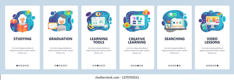 Mobile app onboarding screens