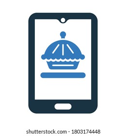 Mobile app, online food order icon