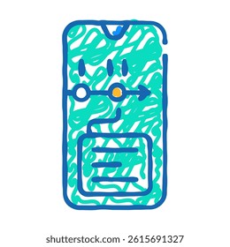 mobile app for planning doodle icon sketch vector. mobile app for planning sign. isolated symbol illustration